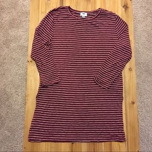 Red and White Striped Tunic Top